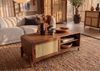 Couchtisch Mango/Seegras 120x70x45 hellbraun lackiert MIZUMI #115 Bild 4