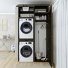 Roomart DUO-I Waschmaschinenschrank 127 cm – Waschmaschine & Trockner übereinander, Hochschrank • Schwarz-Eiche Bild 5