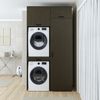 Roomart DUO-I Waschmaschinenschrank 127 cm – Waschmaschine & Trockner übereinander, Hochschrank • Schwarz-Eiche Bild 4