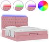 vidaXL Ottoman-Bett mit Matratzen & LEDs Rosa 180x200 cm Samt 3314413 Bild 5