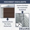 Hochbeet für Garten OSKAR Braun 400x80x77cm Verzinkter Stahl Hochbeet Metall Gartenbeet Kräuterbeet Blumenbeet Beet hoch Frühbeet für Garten Gemüsebeet Bild 4