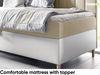 MEBLINI Kinderbett mit Bettkasten MAYA 2 80x200 - H3/Beige Samt Gepolstert Einzelbett mit Matratze - Polsterbett mit Stauraum - Bett mit Kopfteil – Stauraumbett Bild 4