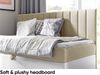 MEBLINI Kinderbett mit Bettkasten MAYA 2 80x200 - H3/Beige Samt Gepolstert Einzelbett mit Matratze - Polsterbett mit Stauraum - Bett mit Kopfteil – Stauraumbett Bild 3
