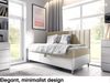 MEBLINI Kinderbett mit Bettkasten MAYA 2 80x200 - H3/Beige Samt Gepolstert Einzelbett mit Matratze - Polsterbett mit Stauraum - Bett mit Kopfteil – Stauraumbett Bild 2