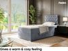 MEBLINI Boxspringbett DALIA 90x200 cm mit Bettkasten - H4/Grau Samt Gepolstert Einzelbett mit Topper & Taschenfederkern-Matratze - 90x200 Links Bild 4