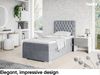 MEBLINI Boxspringbett DALIA 90x200 cm mit Bettkasten - H4/Grau Samt Gepolstert Einzelbett mit Topper & Taschenfederkern-Matratze - 90x200 Links Bild 2