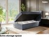 MEBLINI Boxspringbett DALIA 90x200 cm mit Bettkasten - H4/Grau Samt Gepolstert Einzelbett mit Topper & Taschenfederkern-Matratze - 90x200 Links Bild 5