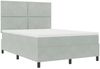 vidaXL Boxspringbett mit Matratze Hellgrau 140 x 200 cm Samt 3339902 Bild 5