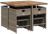 vidaXL 9-tlg. Garten-Essgruppe mit Kissen Grau Poly Rattan 3211142 Bild 3