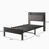MODFU Metallbett Eisenbett mit funktionalem Kopfteil (Einfach zu montieren, kostengünstige Wahl, 1-tlg), Bis zu 200kg Tragkraft,90x200cm Ohne-Matratze Bild 4