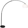 Steinhauer Bogenlampe Stresa 7268 Schwarz, Lampenschirm Kunststoff Weiß Bild 3