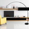 Steinhauer Bogenlampe Stresa 7268 Schwarz, Lampenschirm Kunststoff Weiß Bild 2