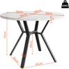 Esstisch rund 100x100x75 cm, MDF mit Marmoroptik und schwarzem X-Metallgestell Bild 5