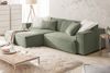 KAWOLA Sofa SAMU Ecksofa Feincord olivgrün Recamiere links 72 x 168 x 276 cm Bild 2