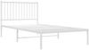 Einzelbettgestell Design für Erwachsene mit Kopfteil Metall Weiß 100x200 cm d2853e Bild 4