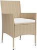 vidaXL 5-tlg. Garten-Bistro-Set mit Kissen Beige Poly Rattan 3187421 Bild 5