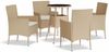 vidaXL 5-tlg. Garten-Bistro-Set mit Kissen Beige Poly Rattan 3187421 Bild 2