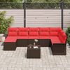 vidaXL Gartensofa-set mit Kissen 9 pcs Braun Poly-Rattan 3345494 Bild 3