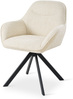 GOEURVANT 1370 Esszimmerstühle 4er-Set, 360° Drehbar, Chenille - Creme Bild 3
