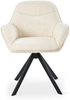 GOEURVANT 1370 Esszimmerstühle 4er-Set, 360° Drehbar, Chenille - Creme Bild 2