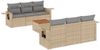 vidaXL 7-tlg. Garten-Sofagarnitur mit Kissen Beige Poly Rattan 3224456 Bild 2