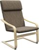 Sessel 65x69x98 cm, Leinenoptik Braun, Ohrensessel mit Kopfstütze und Holzgestell Bild 2
