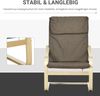 Sessel 65x69x98 cm, Leinenoptik Braun, Ohrensessel mit Kopfstütze und Holzgestell Bild 5
