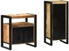 vidaXL Badezimmermöbel-Set 2 pcs Braun und Schwarz Massivholz Mango 3305608 Bild 2