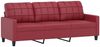 vidaXL 3-Sitzer-Sofa mit Hocker Weinrot 180 cm Kunstleder 3201017 Bild 4