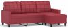 vidaXL 3-Sitzer-Sofa mit Hocker Weinrot 180 cm Kunstleder 3201017 Bild 2