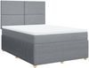 vidaXL Boxspringbett mit Matratze Hellgrau 160x200 cm Stoff 3294400 Bild 3