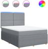 vidaXL Boxspringbett mit Matratze Hellgrau 160x200 cm Stoff 3294400 Bild 2