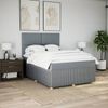vidaXL Boxspringbett mit Matratze Hellgrau 160x200 cm Stoff 3294400 Bild 5
