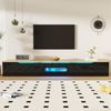 TV-Schrank 180 cm Schwarz Holzoptik LED Beleuchtung 16 Farben Bluetooth App Steuerung Soft-Close Türen Wandmontage Bild 4