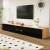 TV-Schrank 180 cm Schwarz Holzoptik LED Beleuchtung 16 Farben Bluetooth App Steuerung Soft-Close Türen Wandmontage Bild 2