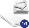 7 Zonen Taschenfederkernmatratze Sleezzz Smart 90x200 cm, Höhe 21 cm, Härtegrad H2/H3 + CloudComfort Basic Mikrofaser Bettset 135x200 cm + 80x80 cm Bild 1