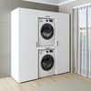Roomart DUO I Schrankwand 187 cm – Waschmaschine & Trockner, Soft-Close | • Weiß Bild 2