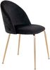 Eleganter Stuhl GENF (2er Set) schwarz Samt - Beine in Messing-Look Bild 4