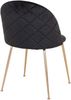 Eleganter Stuhl GENF (2er Set) schwarz Samt - Beine in Messing-Look Bild 5
