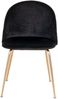 Eleganter Stuhl GENF (2er Set) schwarz Samt - Beine in Messing-Look Bild 3