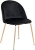 Eleganter Stuhl GENF (2er Set) schwarz Samt - Beine in Messing-Look Bild 2