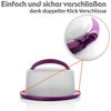 BigDean 2 Stück Kuchen Transportbox Rund in Brombeerfarbe – Tortenglocke mit Tragegriff für sicheren Transport von Backwaren – Tortenhaube Made in Germany Bild 4