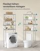 Songmics 4-stöckiges Toilettenregal mit verstellbaren Ablagen und Toilettenpapierhalter, Metall taubengrau, 30 x 63 x 176 cm Bild 3