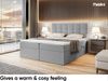 MEBLINI Boxspringbett NILS 140x200 cm mit Bettkasten - H3/Grau Webstoff Polsterbett - Doppelbett mit Topper & Bonellfederkern-Matratze Bild 4