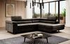 Designer Sofa Costa mit Schlaf - und Klappfunktion Dunkelbraun Rechts Bild 2