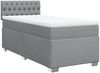 vidaXL Boxspringbett mit Matratze Hellgrau 80x200 cm Stoff 3288022 Bild 3