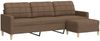 vidaXL 3-Sitzer-Sofa mit Hocker Braun 210 cm Stoff 3278252 Bild 2