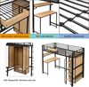 Hochbett mit, Schreibtisch, Regal, Kleiderschrank, Lattenrost, Leiter, Rausfallschutz und Aufbewahrungsbox, 90x200cm, Kinderbett, Metallbett Bild 4