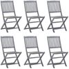 vidaXL Klappbare Gartenstühle 6 Stk. mit Kissen Massivholz Akazie 3065451 Bild 3