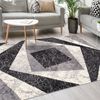 Mazovia Designteppich Modern Teppich Kurzflor Wohnzimmerteppich Robust und pflegeleicht GRAU, 120x170 cm, Fußbodenheizung,Allergiker geeignet,Farbecht,Pflegeleicht,Geometrisch Bild 2